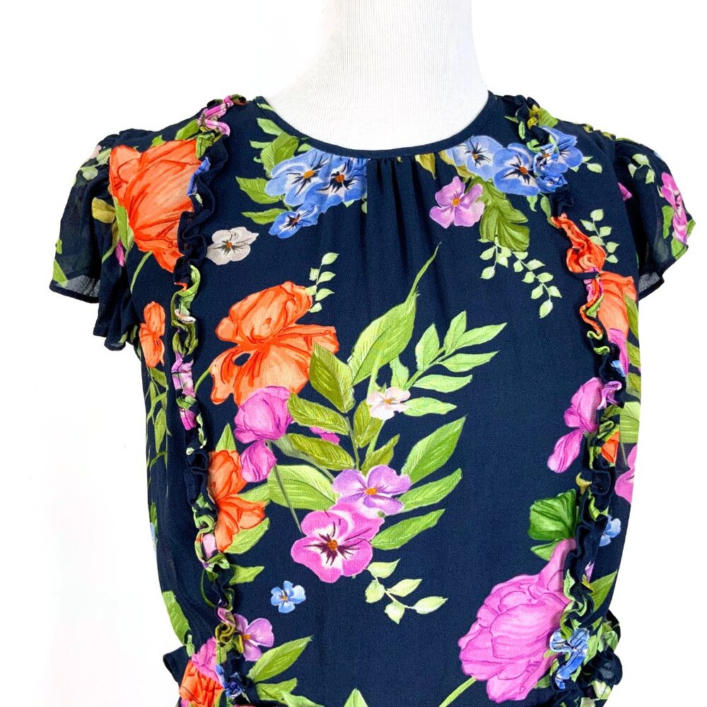 NWT Monsoon UK Silvia Floral Print Maxi Dress Navy Size 14 - Picture 5 of 16